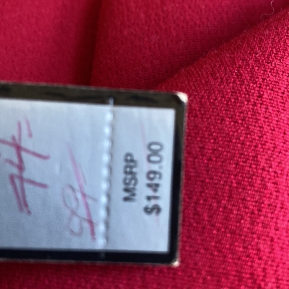 Tahari New with tags red button up jacket with side slit pockets. - Picture 9 of 12